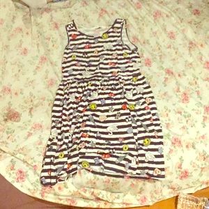 Black and white striped dress